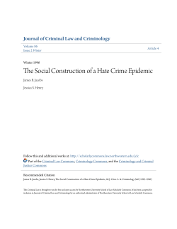 The Social Construction of a Hate Crime Epidemic