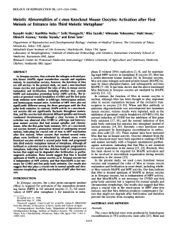 Meiotic Abnormalities of c-mos Knockout Mouse Oocytes: Activation
