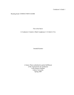Conductor`s Guide to Mark Camphouse`s "To Build A Fire"