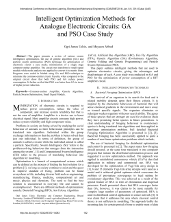 Intelligent Optimization Methods for Analogue Electronic Circuits: GA