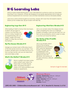 School Age Learning Labs - Children`s Discovery Museum