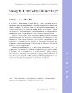 Apology for Errors: Whose Responsibility?