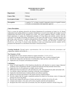 Science Course Title - Medford Public Schools
