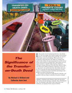 The Significance of the Transfer-on-Death Deed