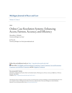 Online Case Resolution Systems - University of Michigan Law