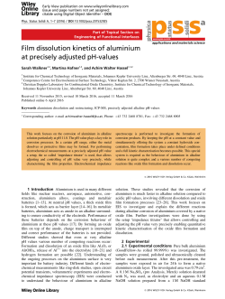 Film dissolution kinetics of aluminium at precisely adjusted pH