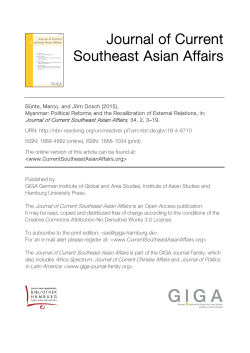 Myanmar: Political Reforms and the Recalibration of External