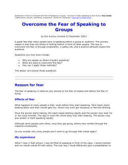 Overcome the Fear of Speaking to Groups