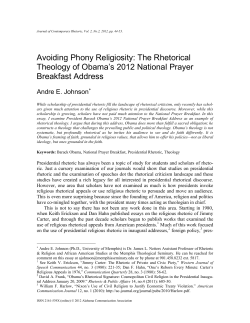 Avoiding Phony Religiosity - Journal of Contemporary Rhetoric