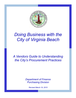 Doing Business with the City of Virginia Beach
