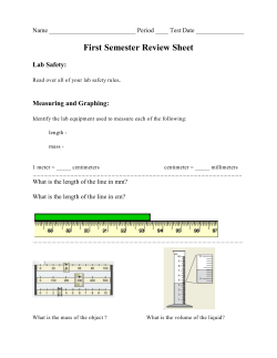 First Semester Exam Review Sheet 2016 - 2017