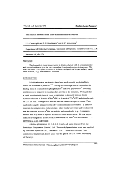 The reaction between thiols and 8-azidoadenosine derivatives I. L.