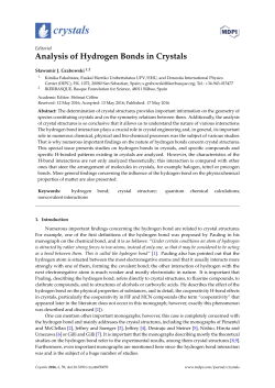 Analysis of Hydrogen Bonds in Crystals
