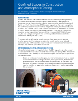 Confined Spaces in Construction and Atmospheric - Argus
