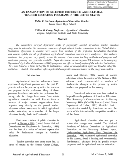 Full Text - Journal of Agricultural Education