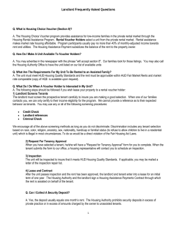 Landlord Frequently Asked Questions