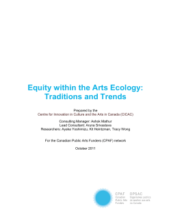 Equity within the Arts Ecology: Traditions and Trends