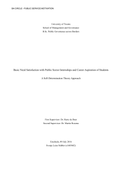 Basic Need Satisfaction with Public Sector Internships and Career