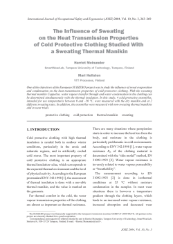 The Influence of Sweating on the Heat Transmission Properties