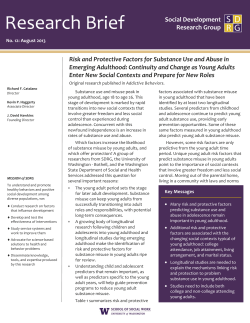 Risk and Protective Factors for Substance Use and Abuse in
