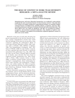the role of context in work team diversity research