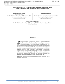 the influence of task accomplishment and attitude on active teaching