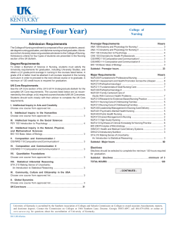 2013-14 Major Sheet - University of Kentucky