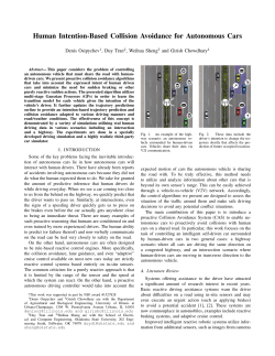 Human Intention-Based Collision Avoidance for Autonomous Cars