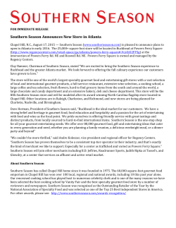 Southern Season Announces New Store in Atlanta