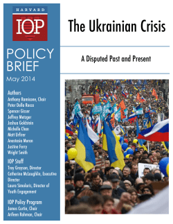 The Ukrainian Crisis - The Institute of Politics at Harvard University