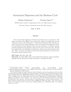 Investment Dispersion and the Business Cycle