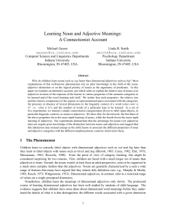 Learning Noun and Adjective Meanings: A