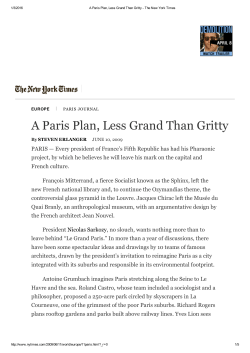 A Paris Plan, Less Grand Than Gritty