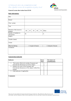 Lesson observation form