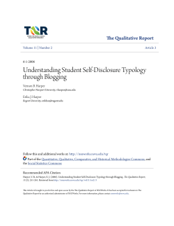 Understanding Student Self-Disclosure Typology