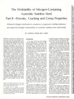 The Weldability of Nitrogen-Containing Austenitic Stainless Steel