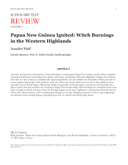 Papua New Guinea Ignited: Witch Burnings in the Western Highlands