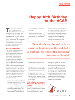 Happy 10th Birthday to the ACAE