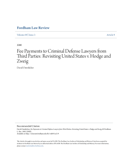 Fee Payments to Criminal Defense Lawyers from Third Parties