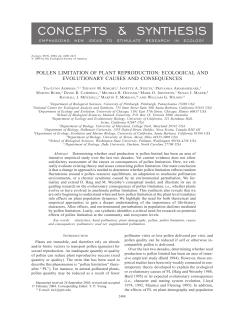 POLLEN LIMITATION OF PLANT REPRODUCTION: ECOLOGICAL