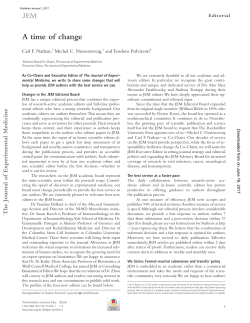 A time of change - JEM - The Rockefeller University Press