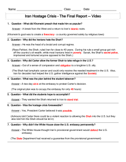 Iran Hostage Crisis &ndash; The Final Report -