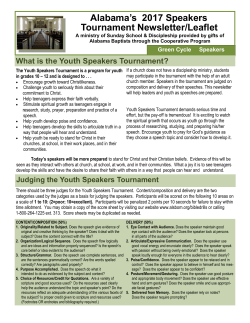 2017 Speaker`s Tournament Leaflet Green Cycle