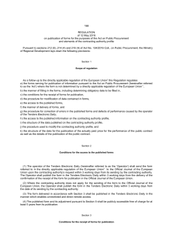 168 REGULATION of 12 May 2016 on publication of forms for the