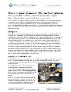 Concrete, paint, stucco and other washout guidance