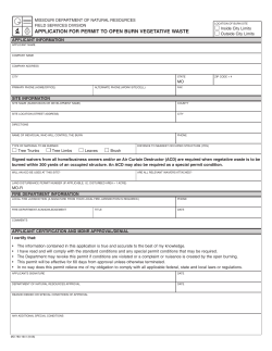 APPLICATION FOR PERMIT TO OPEN BURN VEGETATIVE WASTE
