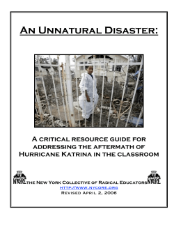 An Unnatural Disaster - New York Collective of Radical Educators