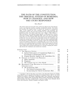 the path of the constitution: the original system of remedies, how it