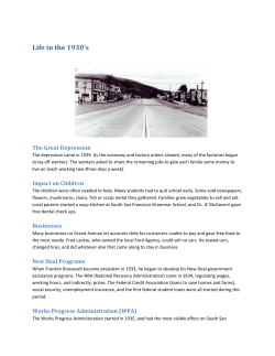 Life in the 1930`s - City of South San Francisco