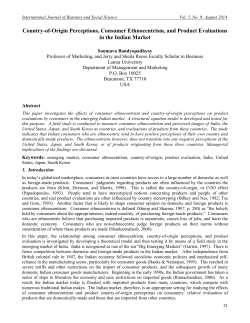 Country-of-Origin Perceptions, Consumer Ethnocentrism, and